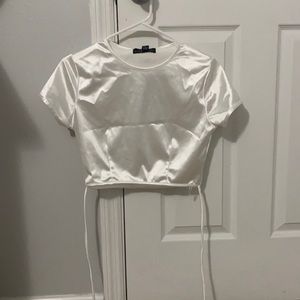BRAND NEW White Metallic Crop Top